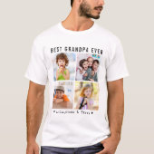 Beste Opa Ooit Vier Foto Keepsake Gift T-shirt (Voorkant)