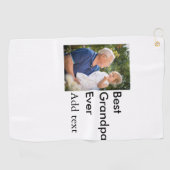 Beste opa ooit voeg fotonaam klassiek elegant toe golfhanddoek (Horizontaal)