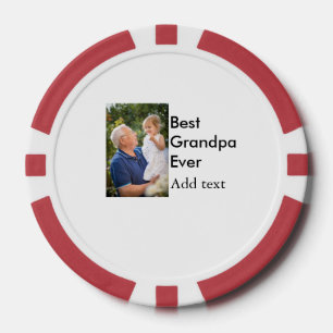 Beste opa ooit voeg fotonaam klassiek elegant toe poker chips