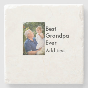 Beste opa ooit voeg fotonaam klassiek elegant toe stenen onderzetter