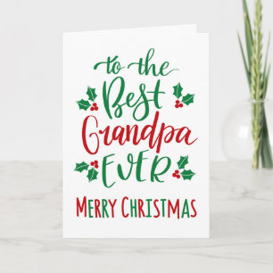 Beste opa ooit vrolijk kerstfeest typografie kaart