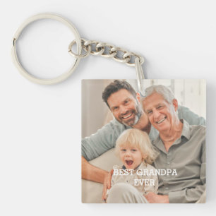 Beste opa op maat Foto Creëer Uw eigen foto Sleutelhanger
