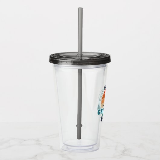 Beste opa op Par Retro Aangepaste vaderdag Logo Acryl Drinkbeker (Rechts)