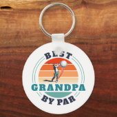 Beste opa op Par Retro Aangepaste vaderdag Logo Sleutelhanger (Voorkant)