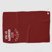 Beste opa op parenaam hart Bourgondië Golfhanddoek (Horizontaal)