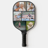 Beste opa pa Ever Foto Collage Black Pickleball Paddle (Voorkant)