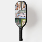 Beste opa pa Ever Foto Collage Black Pickleball Paddle (Links)