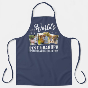Beste Opa ter Wereld Aangepaste 3 Foto Collage Schort