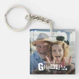 Beste opa ter wereld gevestigde cadeau voor grootv sleutelhanger