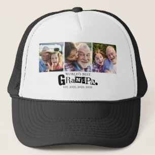 Beste opa ter wereld Oprichtingsjaar 3 Fotosamenst Trucker Pet