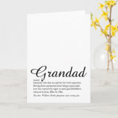 Beste Opa van de Wereld, Definitie Opa Schrift Kaart (Gele Bloem)