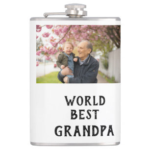 Beste opa van de wereld foto naam vaderdag opa heupfles
