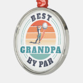 Beste Opa van Par Custom Retro Metalen Ornament (Links)