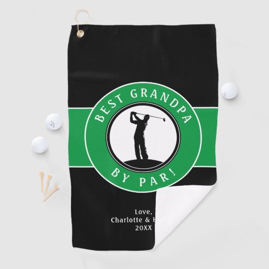 Beste Opa van Par Elegant Sport Golfer Custom Golfhanddoek (Insitu)