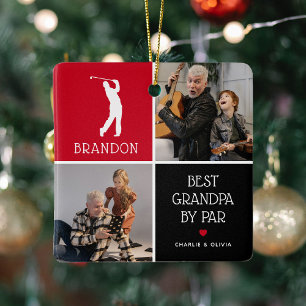 Beste Opa van Par Fotocollage Kerstmis Keramisch Ornament
