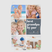 Beste opa van Par | Fotocollage Vaderdag Golfhanddoek (Voorkant)