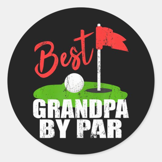 Beste opa van Par Golf Ronde Sticker (Voorkant)