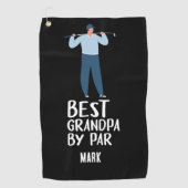 Beste opa van Par Grootvader Golfhanddoek (Voorkant)