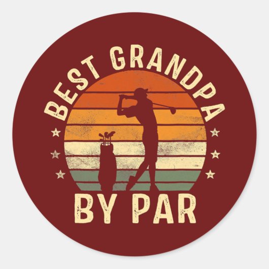 Beste opa van Par Vaderdag Gift Golf Ronde Sticker (Voorkant)