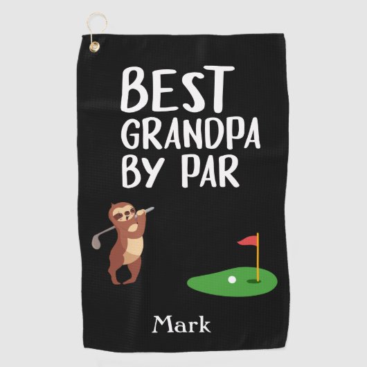 Beste opa van Par voor opa Golfhanddoek (Voorkant)