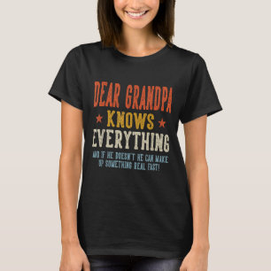 Beste opa weet alles vaderdag retro t-shirt
