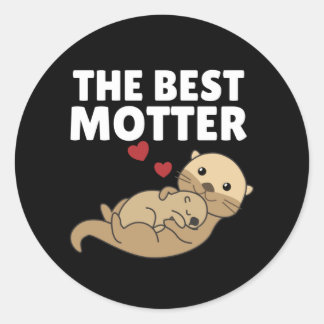 Beste otter otter-spel voor zoete zoogdieren ronde sticker
