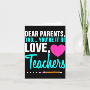 Beste ouders tag liefde leraar grappig afstuderen kaart