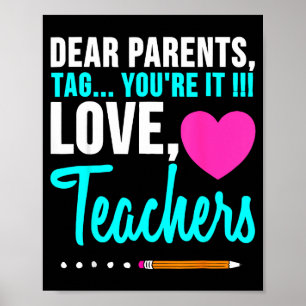 Beste ouders tag liefde leraar grappig afstuderen poster