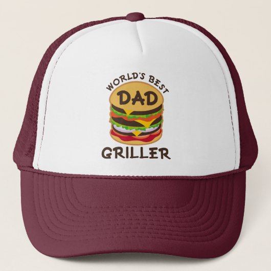 Beste pa Griller BBQ Theme Gift Trucker Pet (Voorkant)