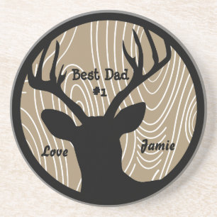Beste Pap #1 Buck Wood Grain Onderzetters