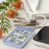 Beste pap! 6 Foto's Aangepaste bericht Blauw Sleutelhanger (Voorkant Rechts)