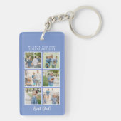 Beste pap! 6 Foto's Aangepaste bericht Blauw Sleutelhanger (achterkant)