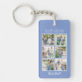 Beste pap! 6 Foto's Aangepaste bericht Blauw Sleutelhanger (Voorkant)