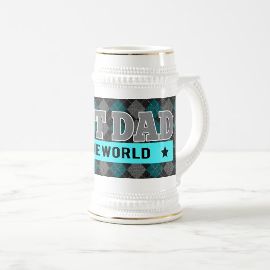 Beste pap Argyle-Vaderdag ter wereld Bierpul (Voorkant rechts)