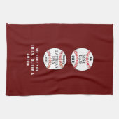 Beste pap Baseball Balls Red Happy Father Day Theedoek (Horizontaal)