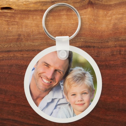 Beste Pap By Par Foto Golf Ball gepersonaliseerd Sleutelhanger (Achterkant)