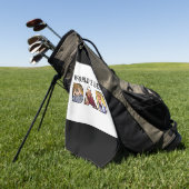 Beste pap Citaat 3 Foto Collage Golfhanddoek (Groen)