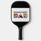 Beste pap Citaat 3 Foto Collage Pickleball Paddle (Achterkant)