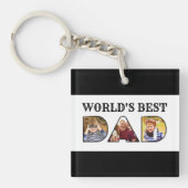 Beste pap Citaat 3 Foto Collage Sleutelhanger (Voorkant)