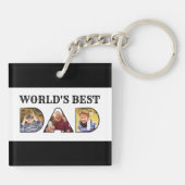 Beste pap Citaat 3 Foto Collage Sleutelhanger (Achterkant)