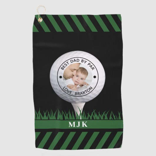 Beste pap door par foto gepersonaliseerd golfhanddoek (Voorkant)