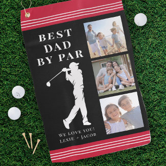 Beste Pap door Par Fotocollage Vaderdag Gift Golfhanddoek