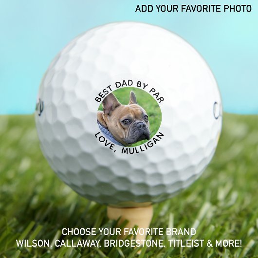 Beste Pap Door Par Gepersonaliseerde Hond Pap Foto Golfballen