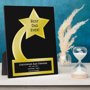 Beste pap Ever Custom Award Plaque, Gold Star Fotoplaat