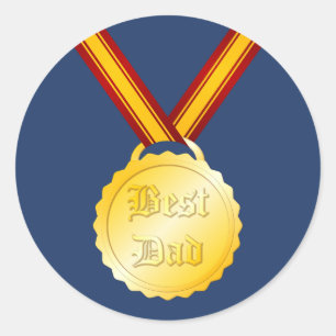 Beste Pap Medaille Vaderdag Ronde Sticker