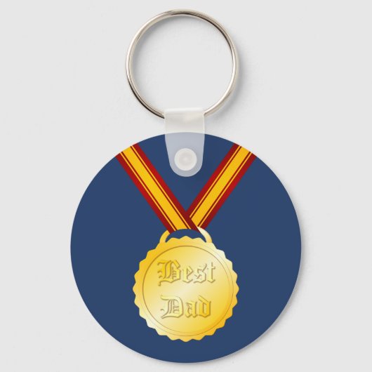 Beste Pap Medaille Vaderdag Sleutelhanger (Voorkant)