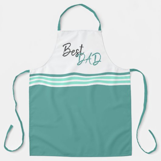 Beste pap Modern Turquoise Script Father Day Schort (Voorkant)
