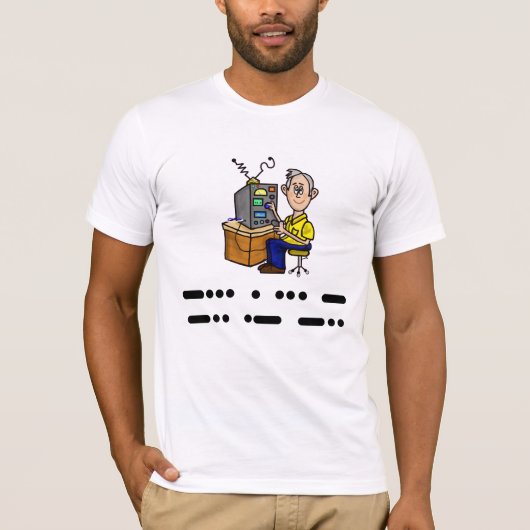 Beste pap Morse Code Ham Radio T-Shirt past het aa (Voorkant)
