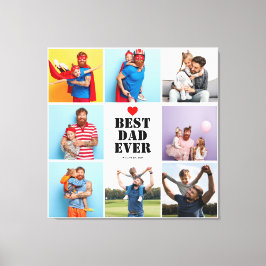 Beste Pap Ooit 8 Fotocollage Vaderdag Gift Canvas Afdruk
