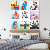 Beste Pap Ooit 8 Fotocollage Vaderdag Gift Canvas Afdruk (Insitu (Slaapkamer))